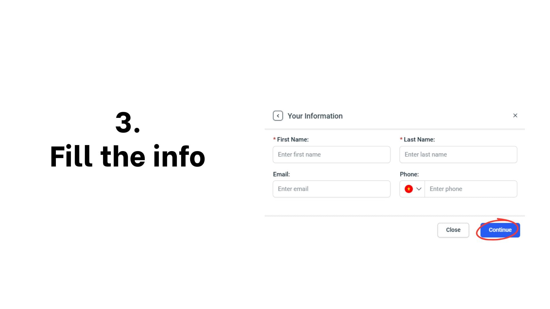 Step 3 - Entering personal information